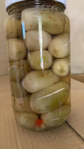 باذنجان مكبوس بالماء و الثوم و الحر